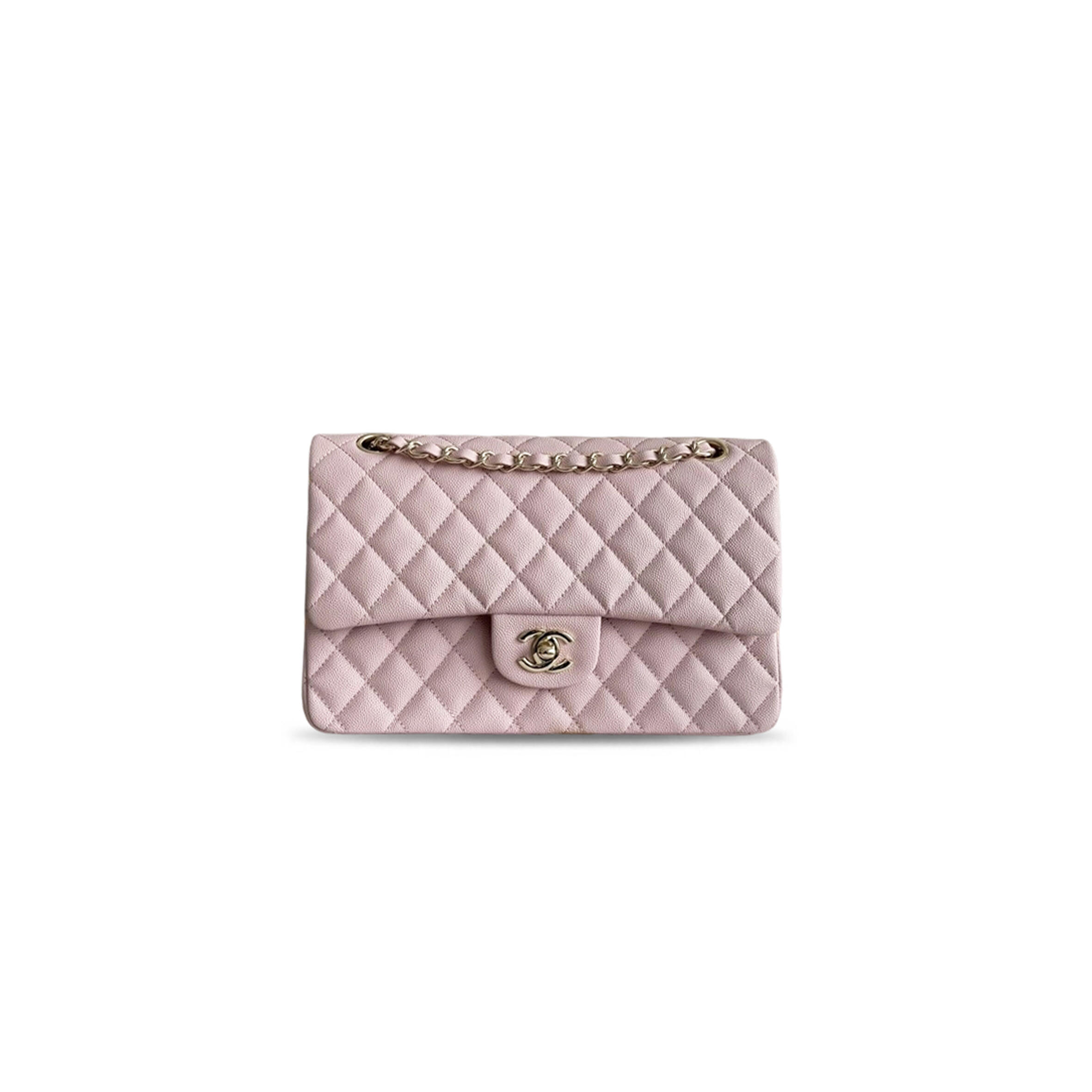 CHANEL FLAP BAG PINK CHANEL CAVIAR QUILTED MEDIUM DOUBLE A01112 (25.5*15.5*6.5cm)